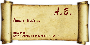 Ámon Beáta névjegykártya