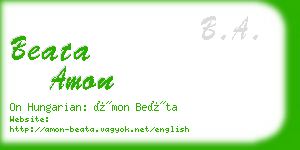 beata amon business card